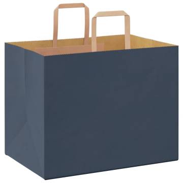 Blue Paper Bags with Handles - 50 pcs | Sustainable & Stylish