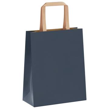 250 Blue Paper Bags with Handles | Eco-Friendly Packaging