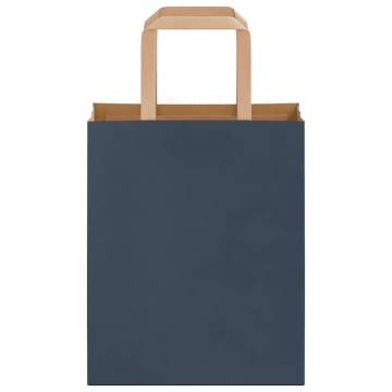 250 Blue Paper Bags with Handles | Eco-Friendly Packaging