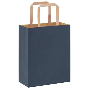 250 Blue Paper Bags with Handles | Eco-Friendly Packaging