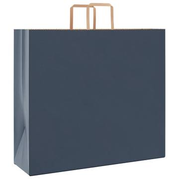 250 Blue Paper Bags with Handles | Eco-Friendly & Versatile