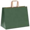 Eco-Friendly Green Paper Bags with Handles - 50 pcs | HipoMarket