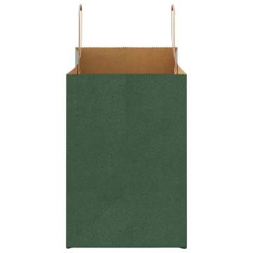 Eco-Friendly Green Paper Bags with Handles - 50 pcs | HipoMarket