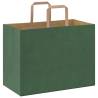 Eco-Friendly Green Paper Bags with Handles - 50 pcs | HipoMarket