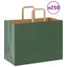 Green Paper Bags with Handles - 250 pcs - Eco-Friendly 32x17x25 cm