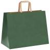 Green Paper Bags with Handles - 250 pcs - Eco-Friendly 32x17x25 cm