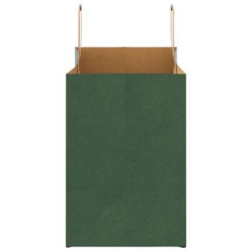 Green Paper Bags with Handles - 250 pcs - Eco-Friendly 32x17x25 cm