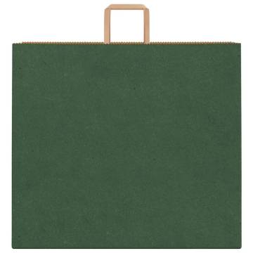 Eco-Friendly Green Paper Bags with Handles - 250 pcs