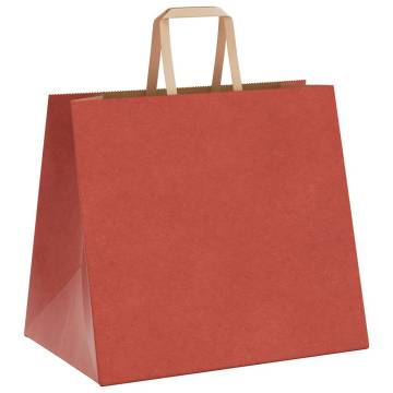 50 Red Paper Bags with Handles - Eco-Friendly & Durable