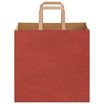 Red Paper Bags with Handles - 250 pcs | Eco-Friendly Packaging