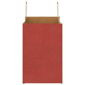 Red Paper Bags with Handles - 250 pcs | Eco-Friendly Packaging