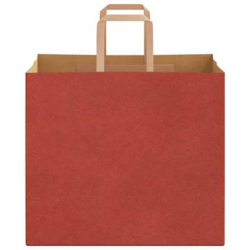 Red Paper Bags with Handles - 250 pcs | Sustainable Choice