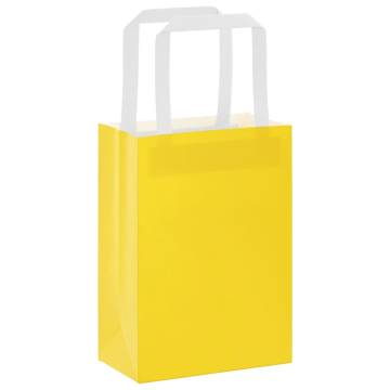 250 Yellow Paper Bags with Handles - Eco-Friendly & Durable