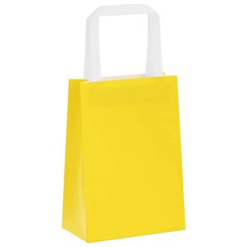 250 Yellow Paper Bags with Handles - Eco-Friendly & Durable