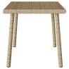 Beige Garden Coffee Table 60x40 cm - Durable Poly Rattan