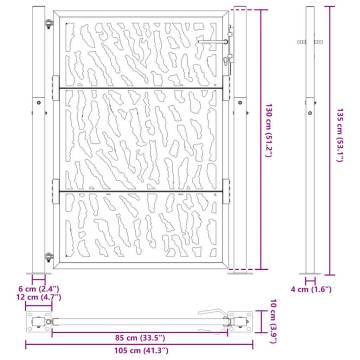 Garden Gate 105x130 cm Weathering Steel - Trace Design