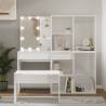 LED Dressing Table Set - High Gloss White & Engineered Wood