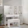 LED Dressing Table Set - High Gloss White & Engineered Wood