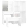 LED Dressing Table Set - High Gloss White & Engineered Wood