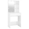 LED Dressing Table Set - High Gloss White & Engineered Wood