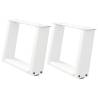 Coffee Table Legs U-Shaped - White Steel, 50x(30-31) cm (2 pcs)