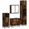 4 Piece Bathroom Furniture Set - Smoked Oak Engineered Wood