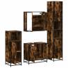 4 Piece Bathroom Furniture Set - Smoked Oak Engineered Wood