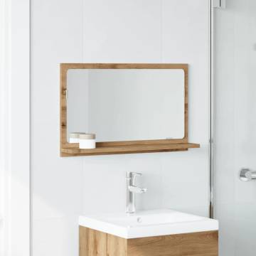 Artisan Oak Bathroom Mirror Cabinet - 60x11x37 cm