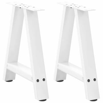 A-Shaped Coffee Table Legs - 2 pcs White Steel 38x(42-43) cm