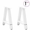 A-Shaped Coffee Table Legs - 2 pcs White Steel 38x(42-43) cm