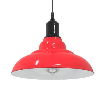 Adjustable Gloss Red E27 Pendant Lamp - Stylish Lighting