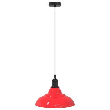 Adjustable Gloss Red E27 Pendant Lamp - Stylish Lighting