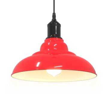 Adjustable Gloss Red E27 Pendant Lamp - Stylish Lighting