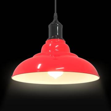 Adjustable Gloss Red E27 Pendant Lamp - Stylish Lighting