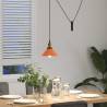 Height Adjustable Gloss Orange Pendant Lamp | E27 Metal Light