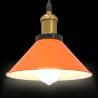 Height Adjustable Gloss Orange Pendant Lamp | E27 Metal Light