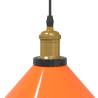 Height Adjustable Gloss Orange Pendant Lamp | E27 Metal Light