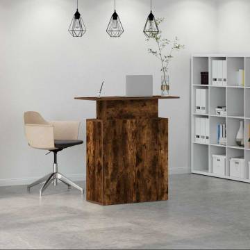 Reception Desk Smoked Oak - 100x40x104 cm Engineered Wood