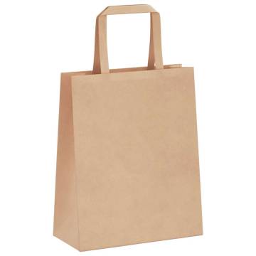 Brown Paper Bags (250 pcs) with Handles – 18x8x22 cm | HipoMarket