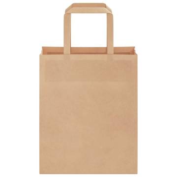 Brown Paper Bags (250 pcs) with Handles – 18x8x22 cm | HipoMarket