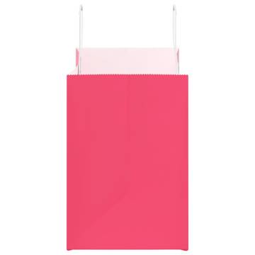 250 Pink Paper Bags with Handles | Durable & Eco-Friendly