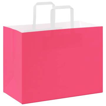 250 Pink Paper Bags with Handles | Durable & Eco-Friendly