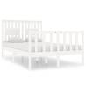 White Solid Wood Bed Frame 120x190 cm - Small Double