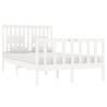 White Solid Wood Bed Frame 120x190 cm - Small Double