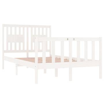 White Solid Wood Bed Frame 120x190 cm - Small Double