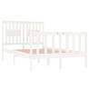 White Solid Wood Bed Frame 120x190 cm - Small Double