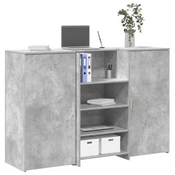 Reception Desk Concrete Grey - Engineered Wood | HipoMarket