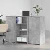 Reception Desk Concrete Grey - Engineered Wood | HipoMarket