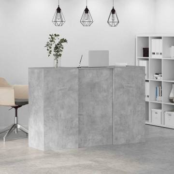 Reception Desk Concrete Grey - Engineered Wood | HipoMarket