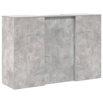 Reception Desk Concrete Grey - Engineered Wood | HipoMarket